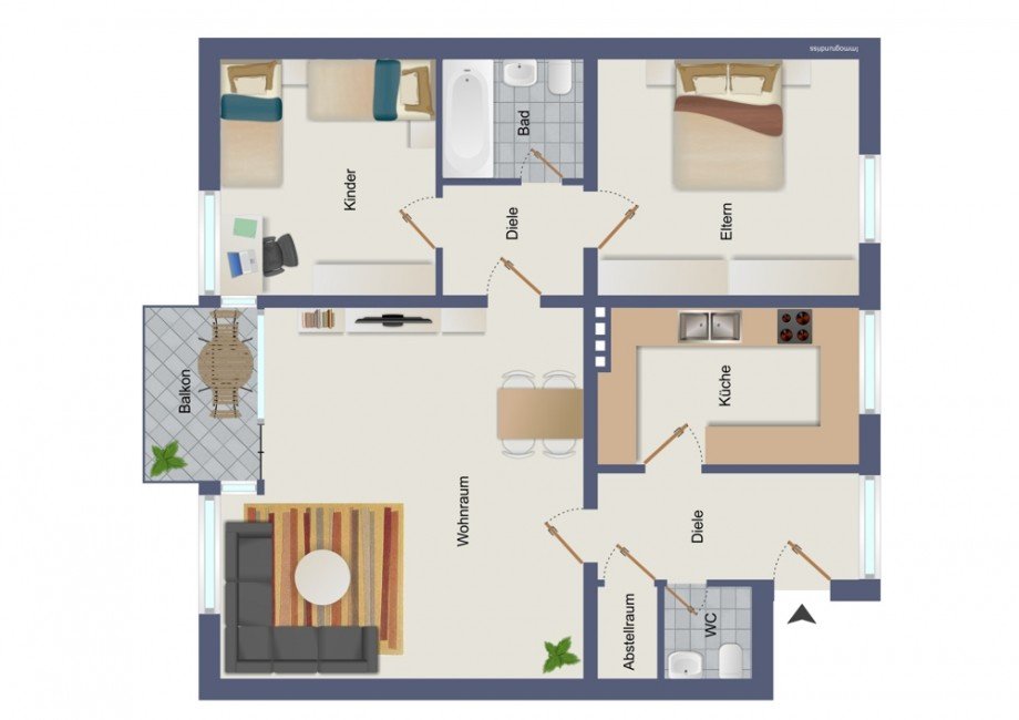 Grundriss WE-Nr. 3 Erdgeschosswohnung D�ren