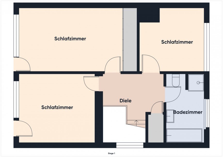 Obergeschoss Doppelhaush�lfte D�ren