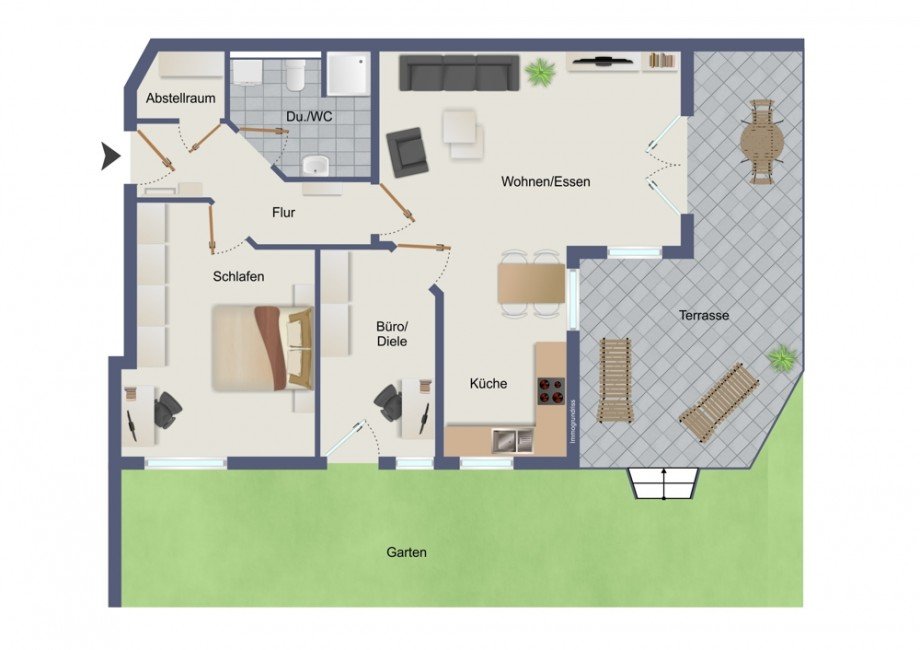 Grundriss Wohnung Nr. 5 Erdgeschosswohnung Merzenich