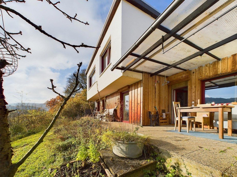 R�ckansicht Einfamilienhaus Nideggen / Abenden