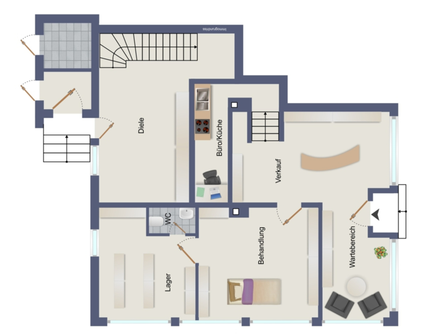 Grundriss Ladenfl�che B�rofl�che D�ren / Niederau