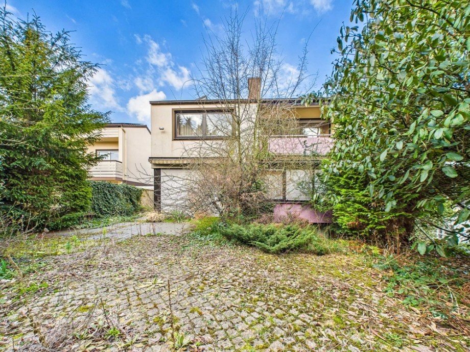 Ansicht Haus aus Garten Doppelhaush�lfte D�ren