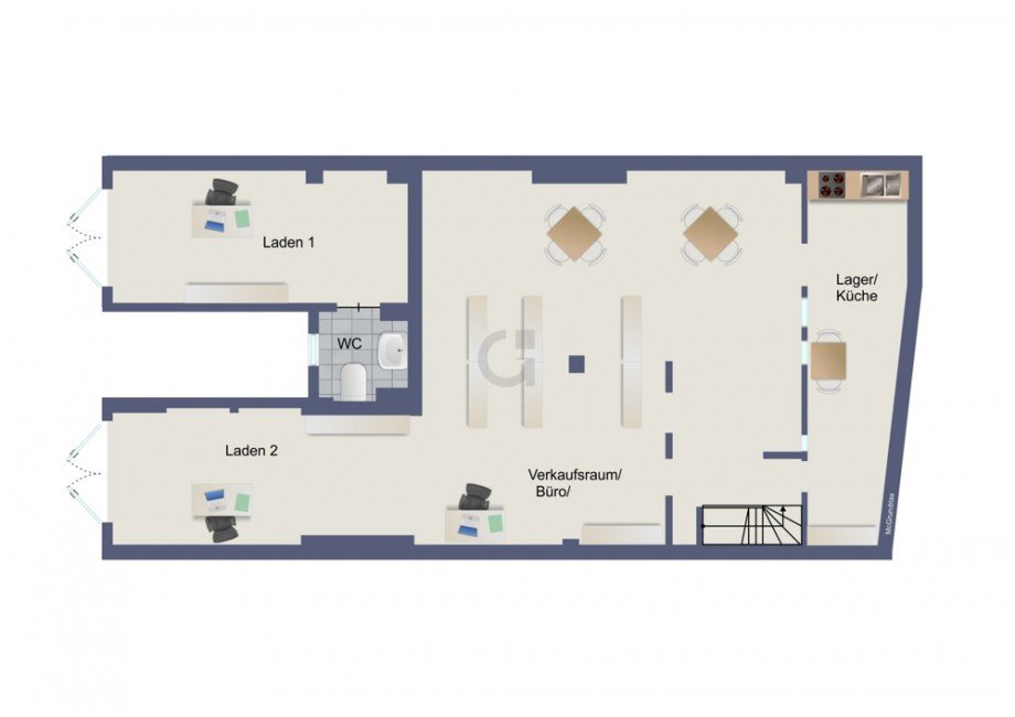 Grundriss geteilt Einzelhandel D�ren