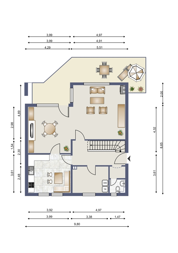 Erdgeschoss Einfamilienhaus H�rtgenwald / Vossenack
