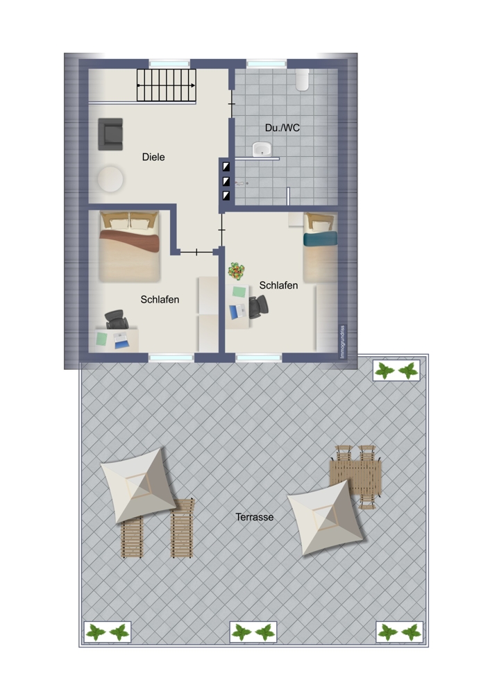 Grundriss DG Einfamilienhaus H�rtgenwald / Gey