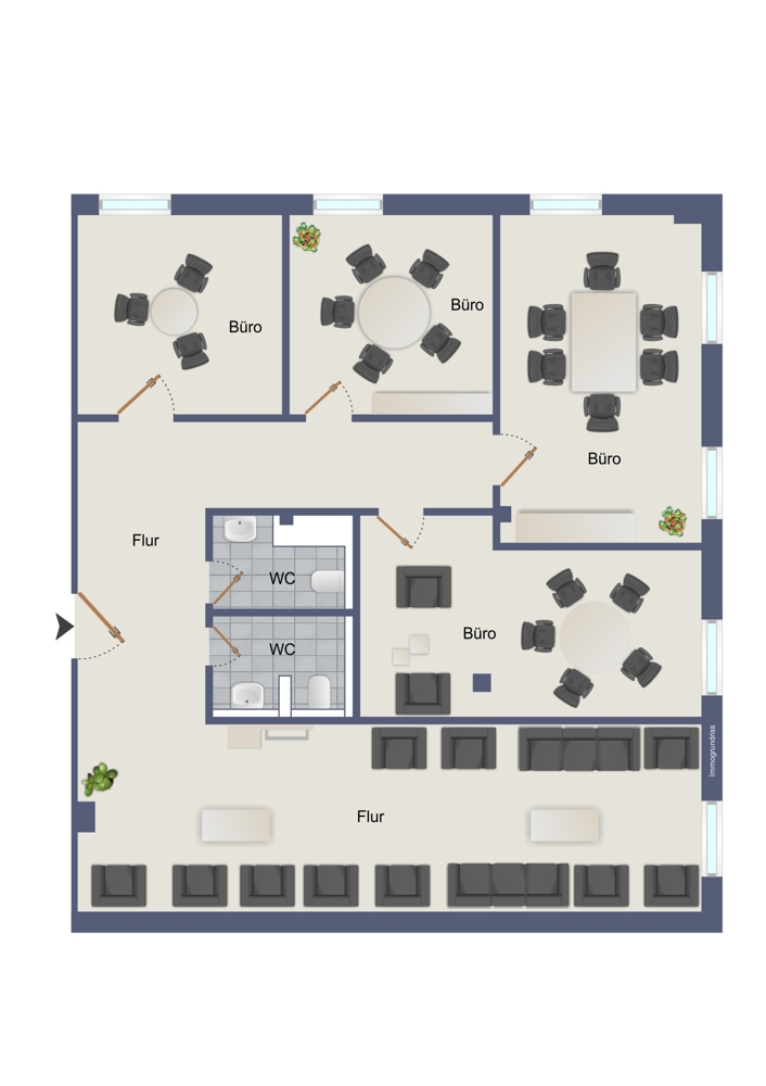 Grundriss Fl�che links B�rohaus D�ren