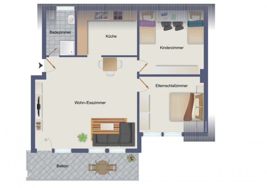 Grundriss WE Nr. 6 Dachgeschosswohnung N�rvenich / Binsfeld