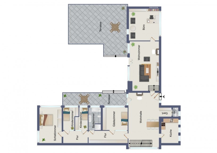 Grundriss Wohnbereich Einfamilienhaus Nideggen / Rath